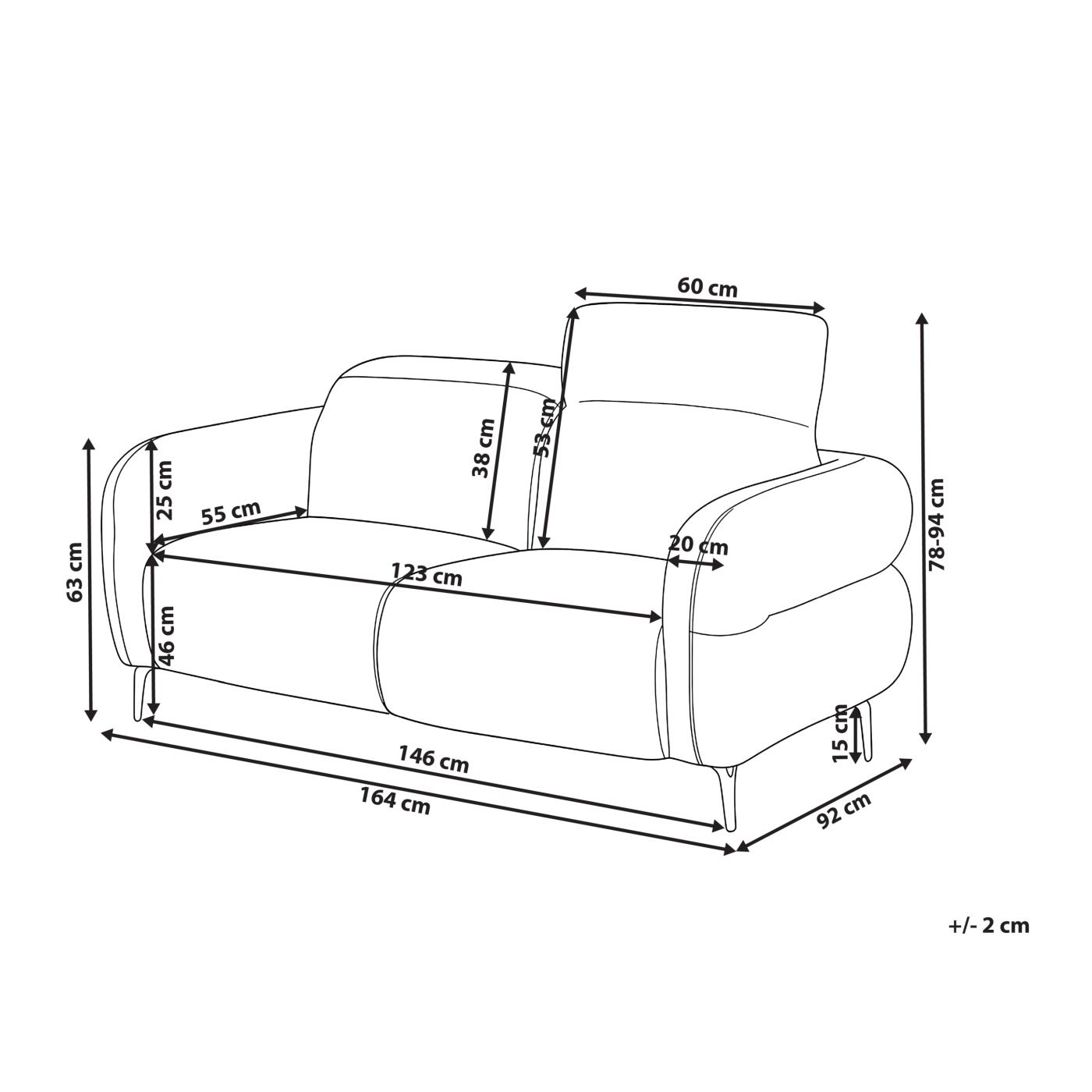 Kanapé 2 személyes ARTUNA Zöld - 3