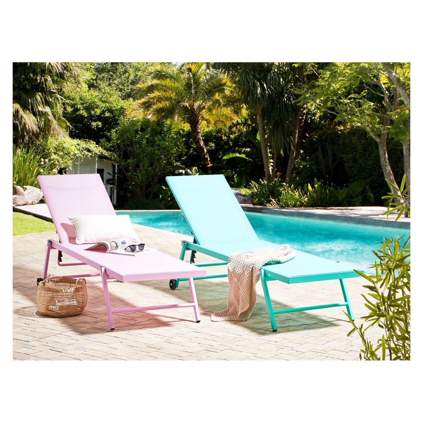 Napozóágy PORTOFINO Fém Türkiz - 1