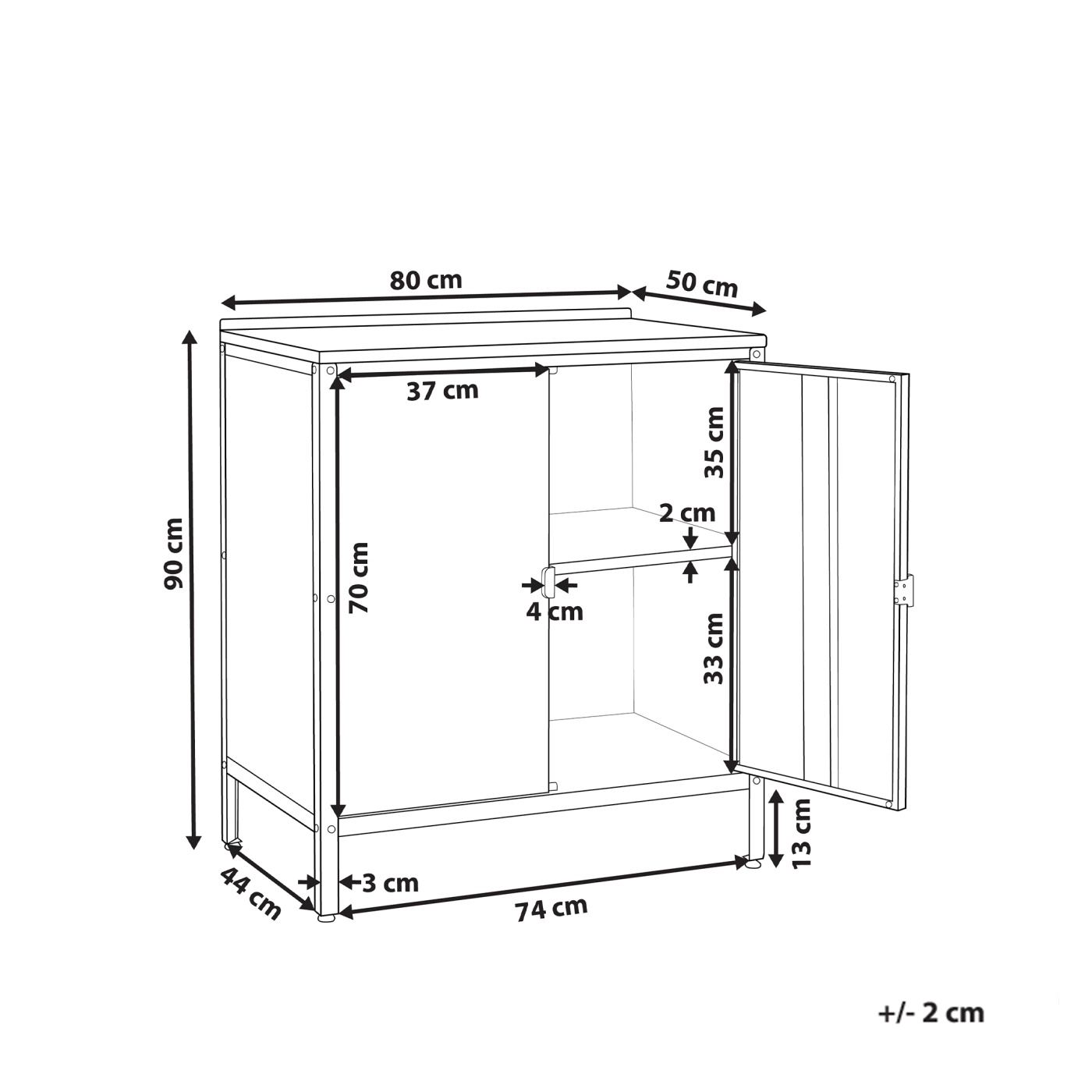 Kültéri konyhaszekrény VILAMA Fém Fekete - 3