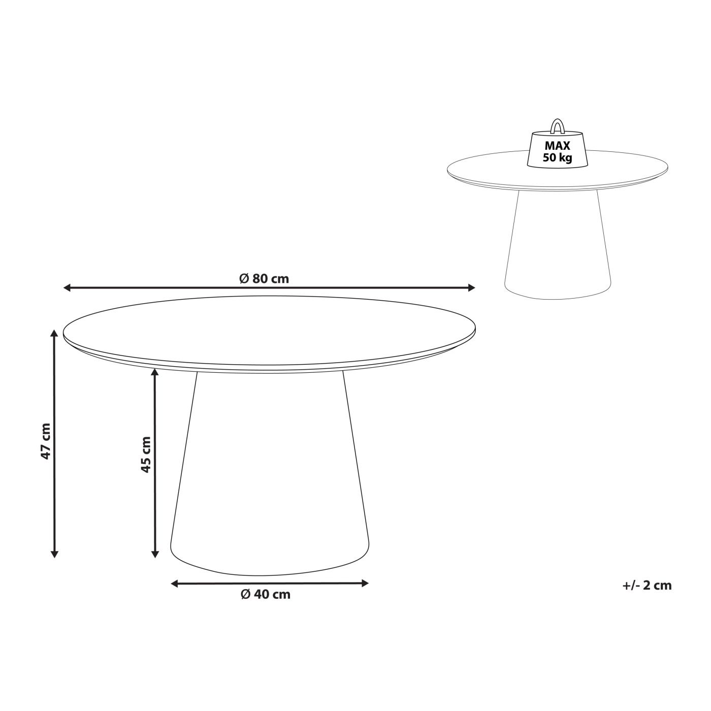 Dohányzóasztal WANDO Fekete kőrisfa - 3