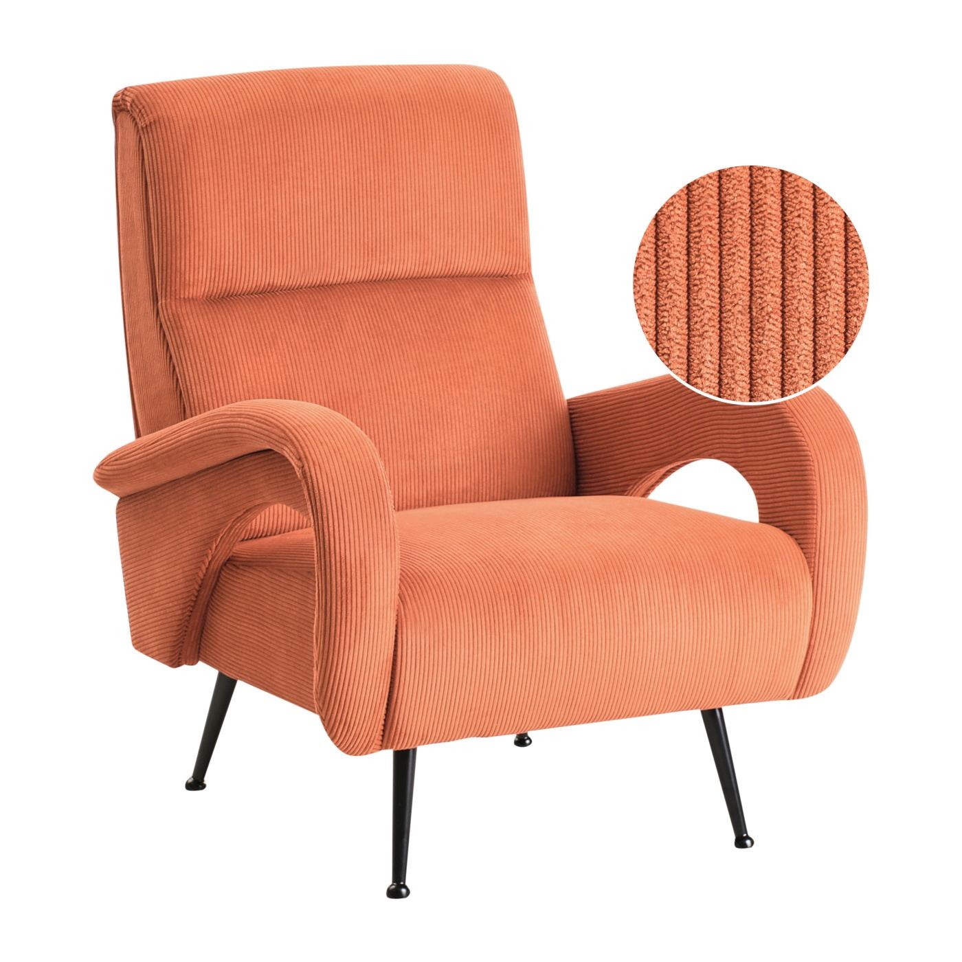 Fotel SVALOV Kordbársony Narancssárga - 2