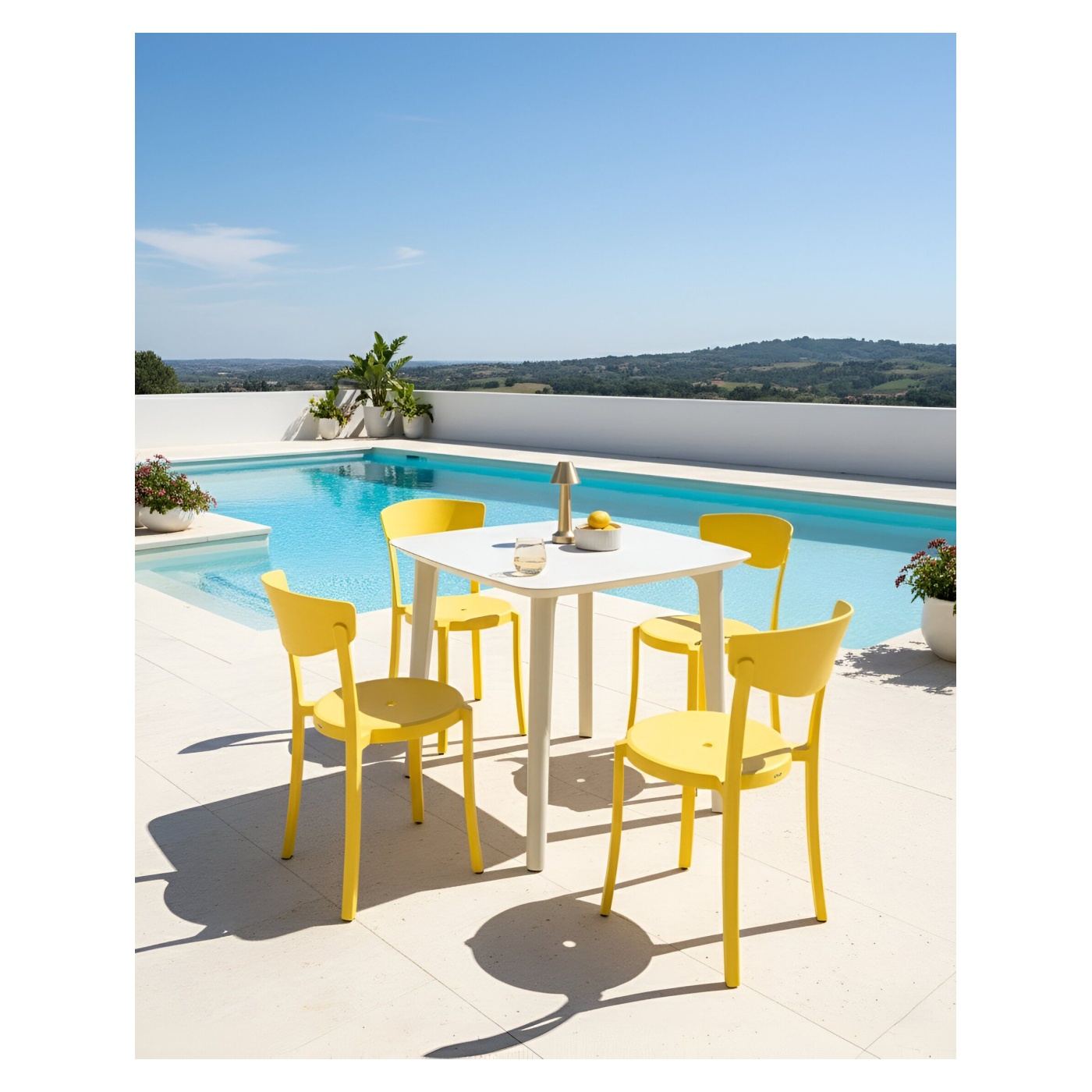 Négydarabos kerti szék szett VIESTE Sárga - 1