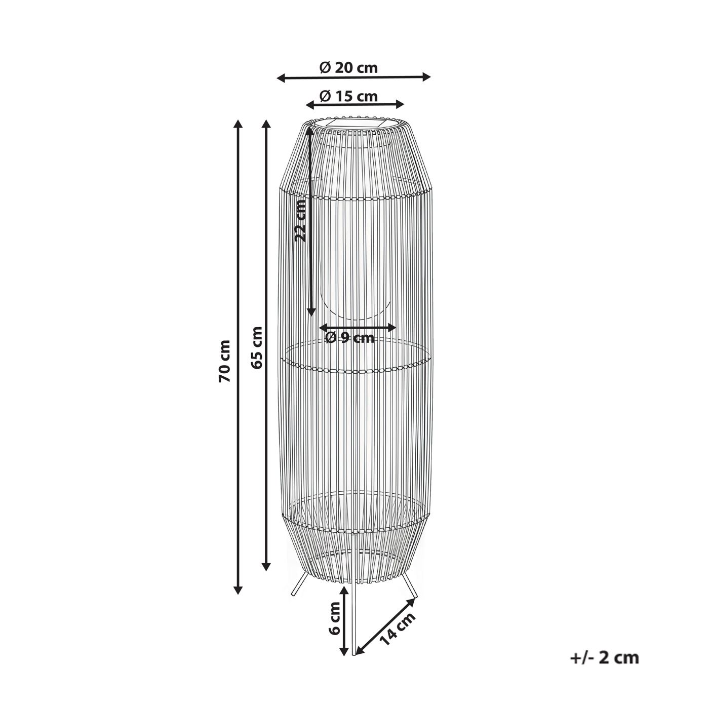 Napelemes lámpás DONGWE 70 cm Fekete - 3