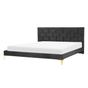 Ágy Bársony LIMOUX 180 x 200 cm Fekete thumbnail 2