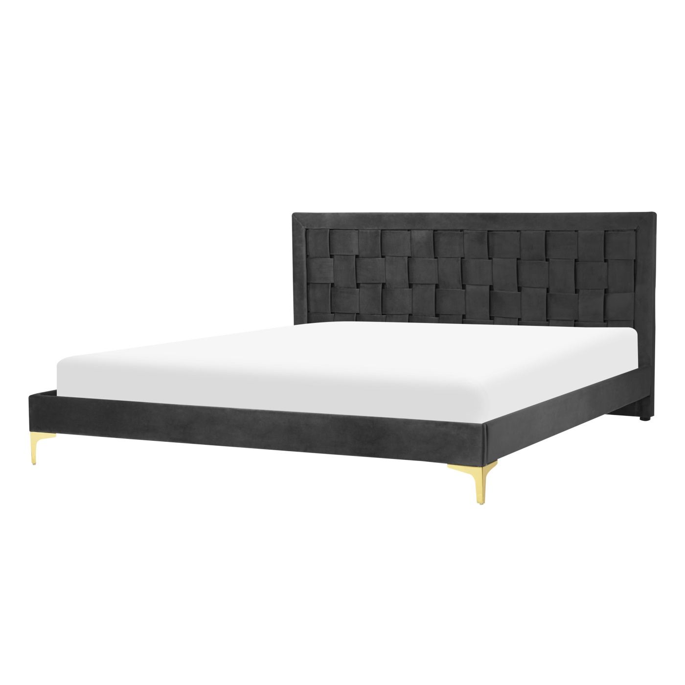 Ágy Bársony LIMOUX 180 x 200 cm Fekete - 2