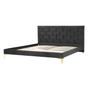 Ágy Bársony LIMOUX 180 x 200 cm Fekete thumbnail 4