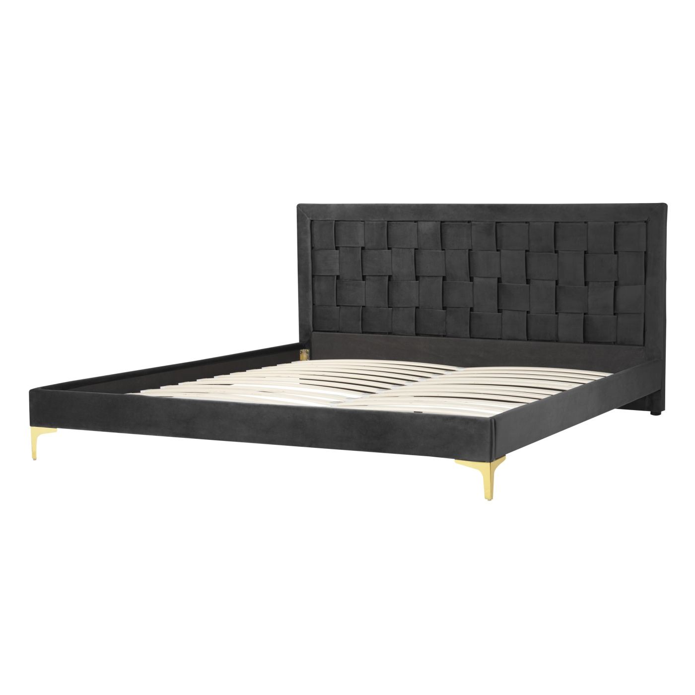 Ágy Bársony LIMOUX 180 x 200 cm Fekete - 4