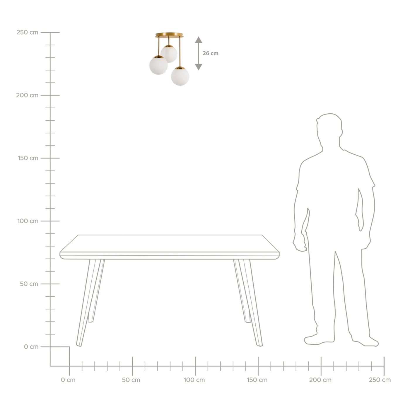 3 izzós függőlámpa RIANA Üveg Fém Bronz - 7
