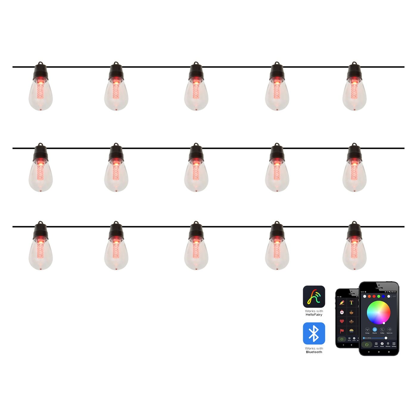 Kültéri LED fényfüzér ITILLEQ alkalmazással Színes - 2