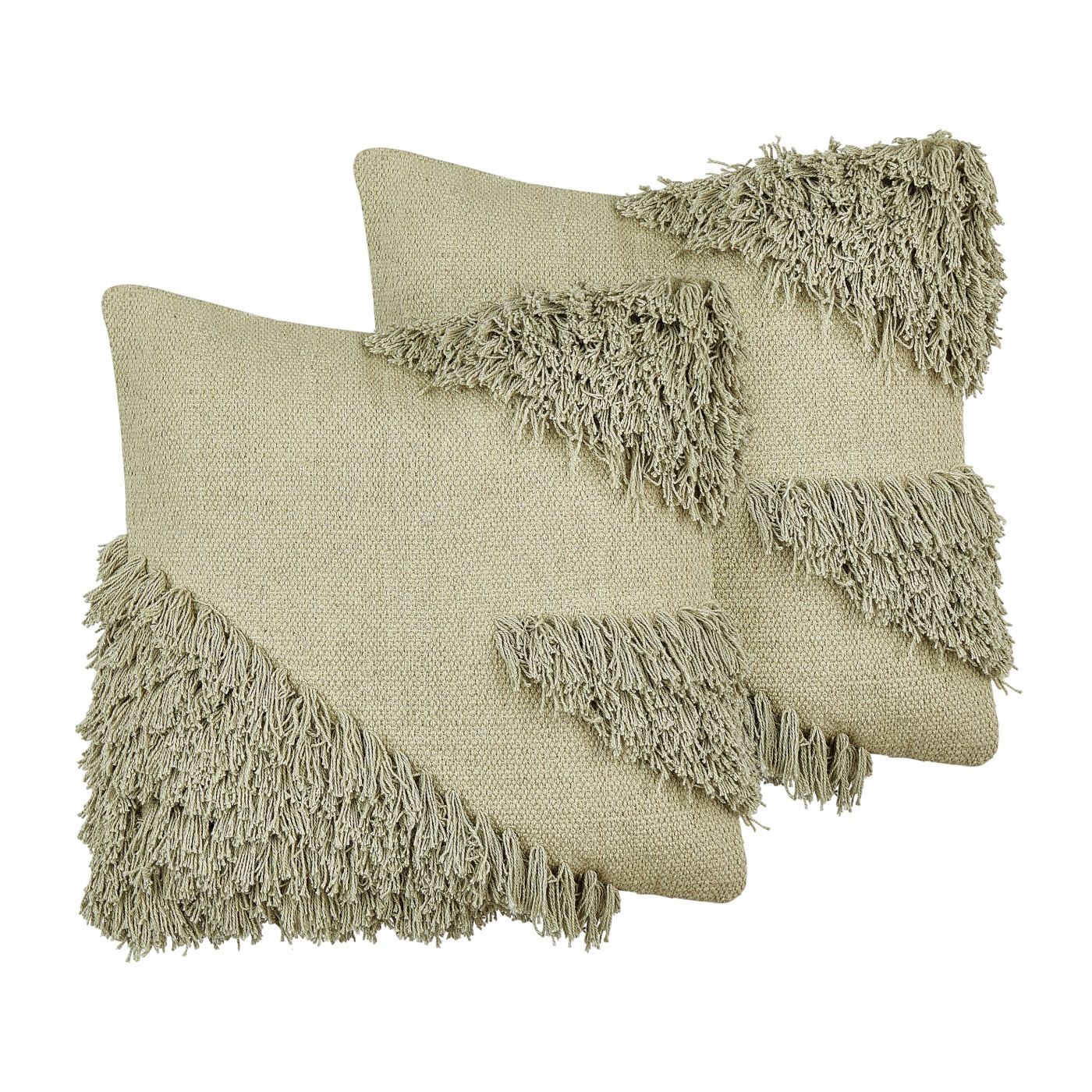 2 db díszpárna SOURWOOD Pamut 45 x 45 cm Világoszöld Geometrikus mintás - 2