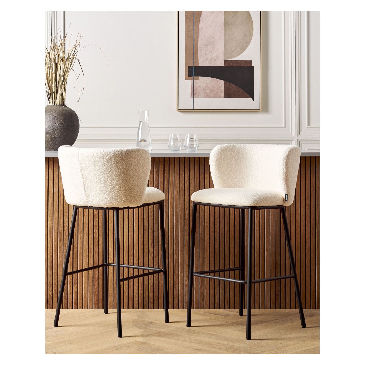 Bárszék kétdarabos szettben MINA Buklé Fehér - 1