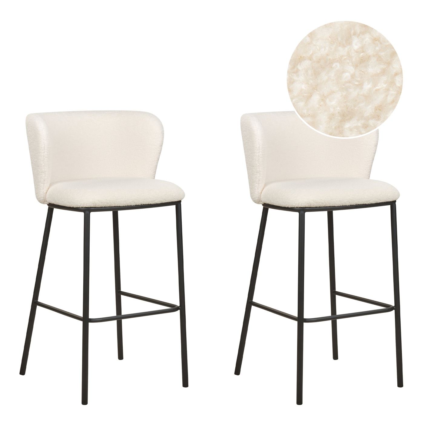 Bárszék kétdarabos szettben MINA Buklé Fehér - 2