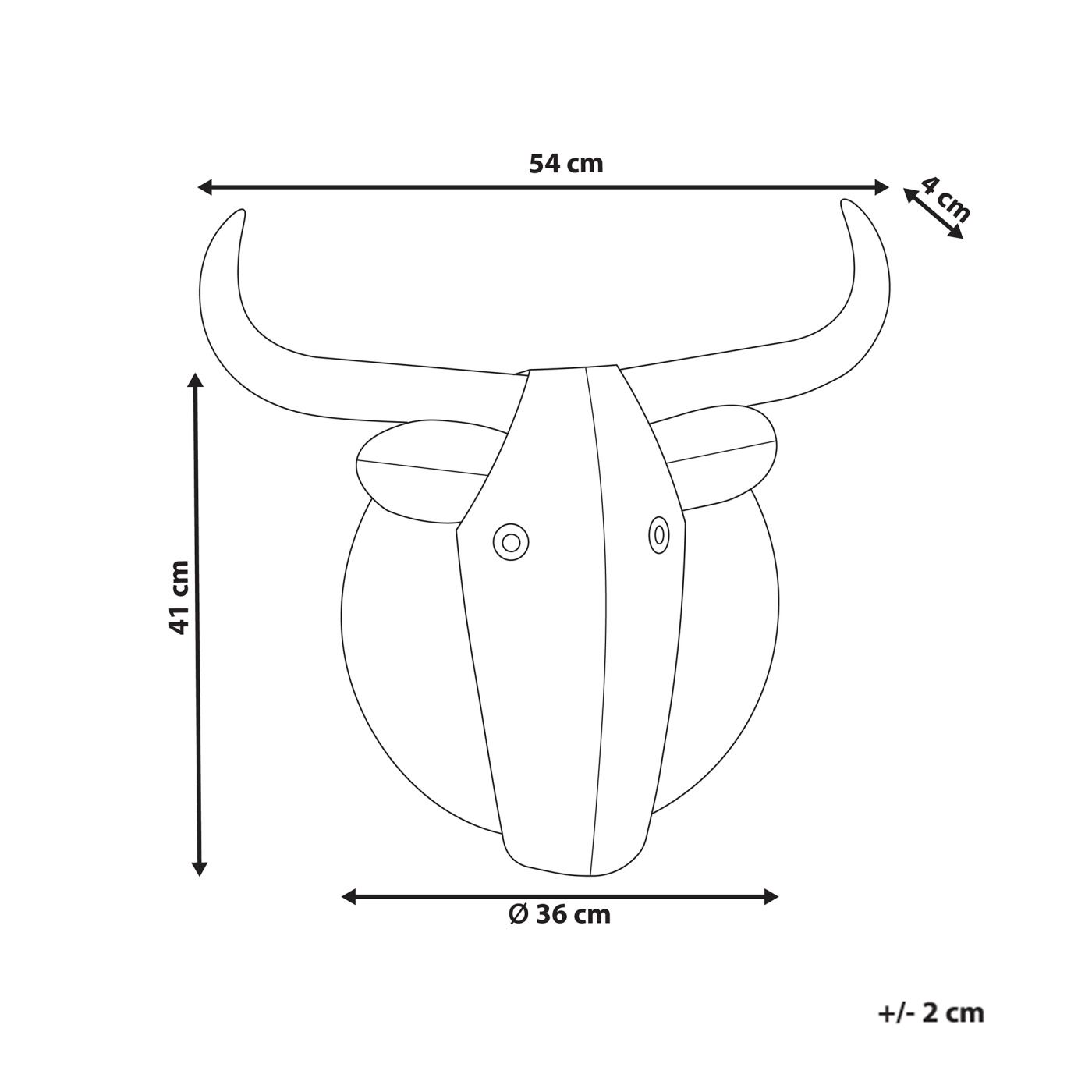 Fali Dekoráció Bika ERBIUM Fém 41 cm Szürke - 3