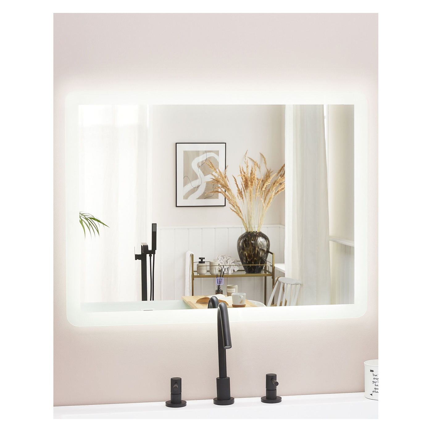 LED fürdőszobai tükör CORROY 80 cm 60 cm Ezüst - 1