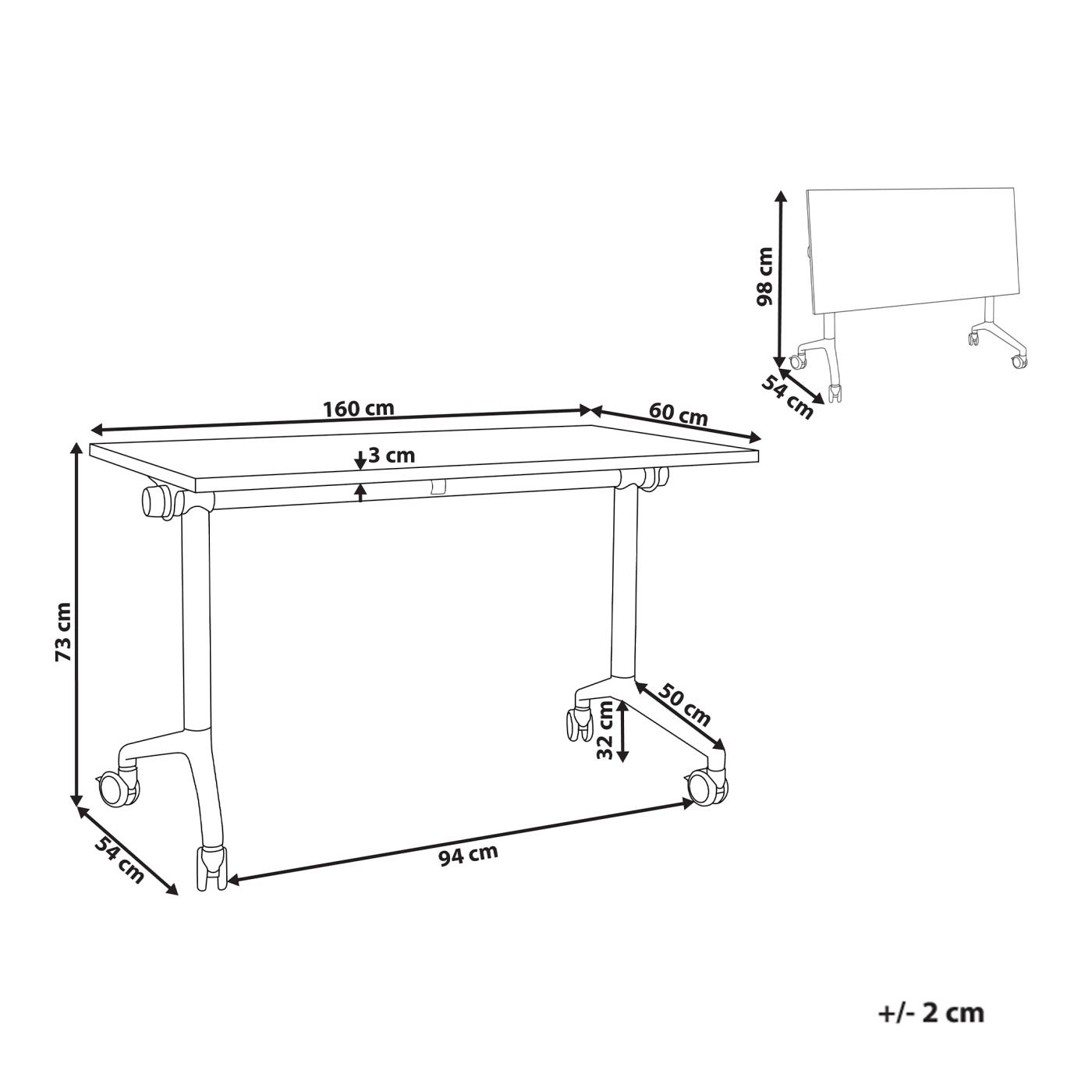 Összecsukható íróasztal CAVI Barna 160 cm 60 cm - 3