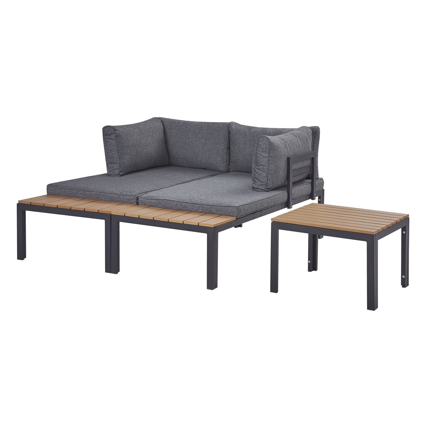 Kerti sarok ülőgarnitúra 4 személyes PIENZA II Jobb oldali Szürke - 5