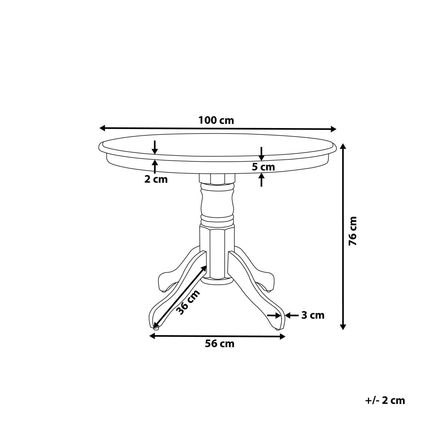 Étkezőasztal AKRON Barna kőris 100 cm Keményfa 100 cm - 3