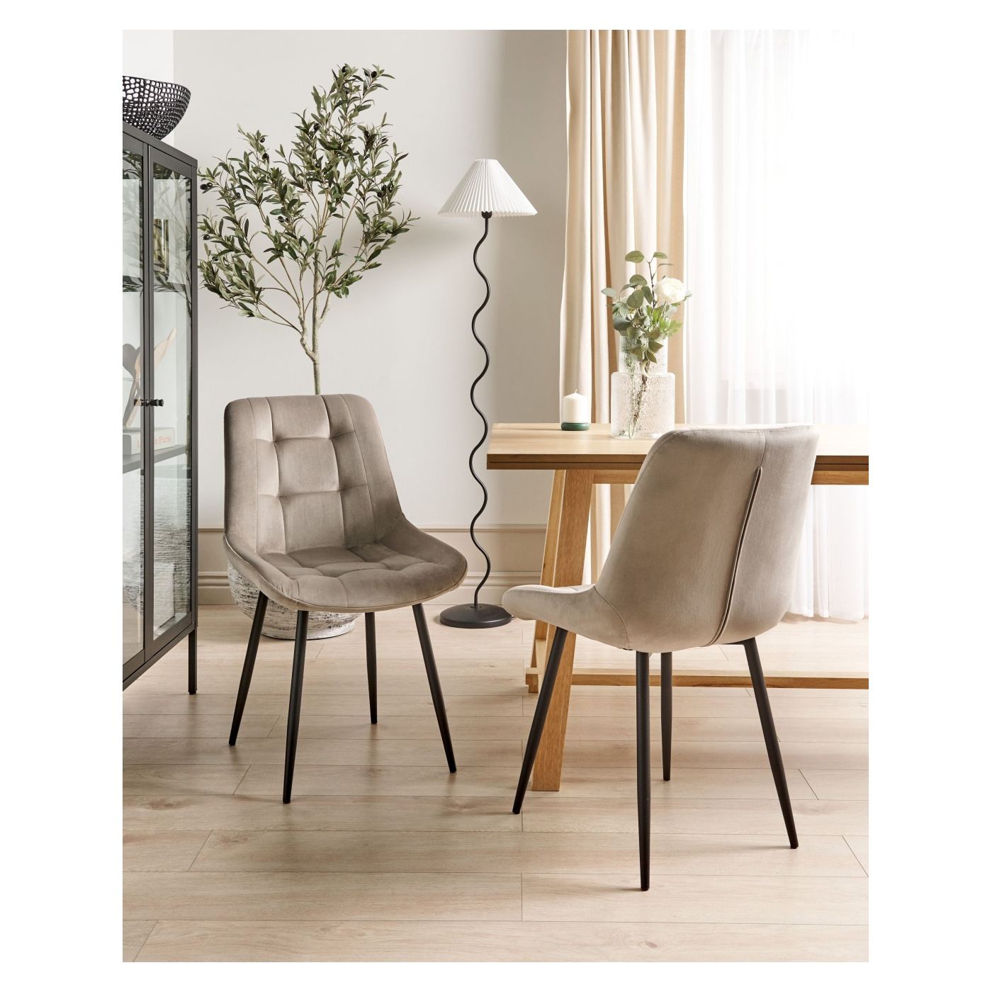 Étkezőszék kétdarabos szettben MELROSE Bársony Tópszín - 1