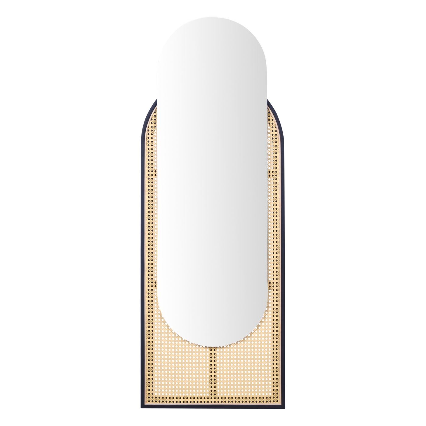 Falitükör NEVERS 53 cm 143 cm PE Rattan Természetes - 2