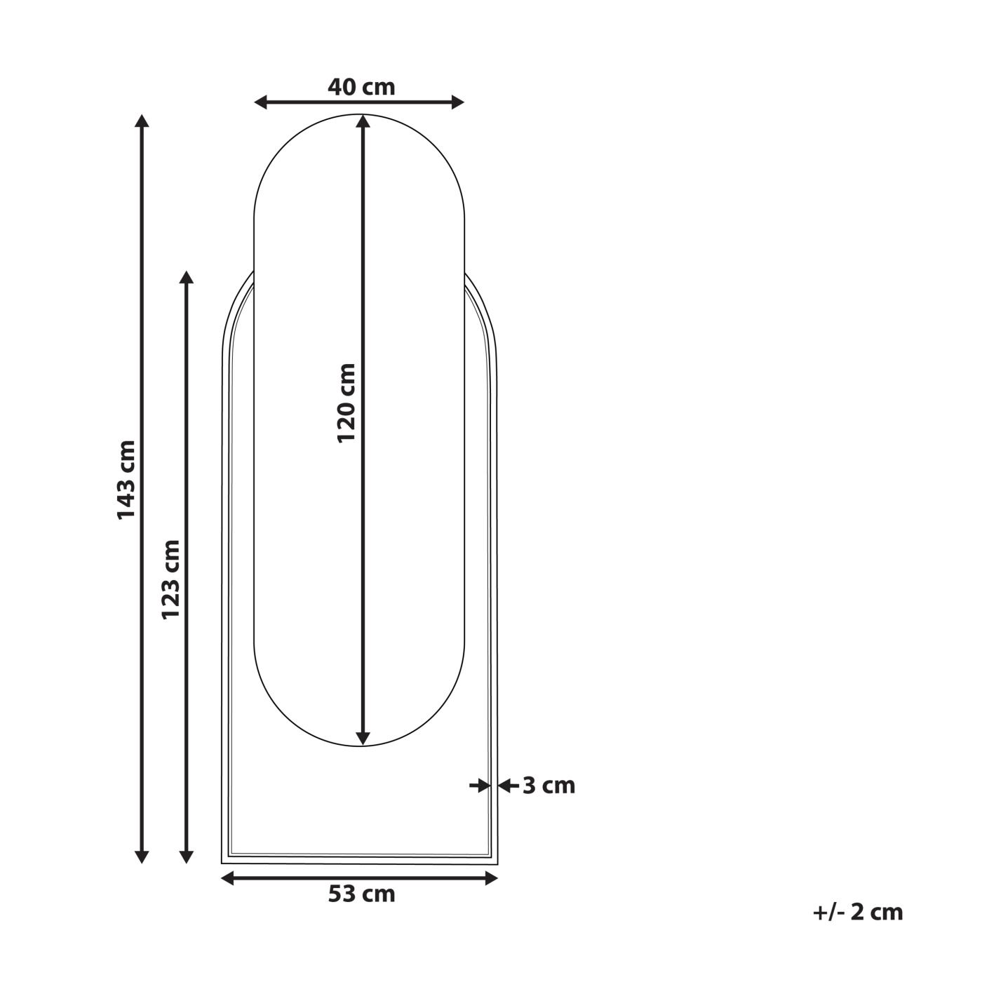 Falitükör NEVERS 53 cm 143 cm PE Rattan Természetes - 3
