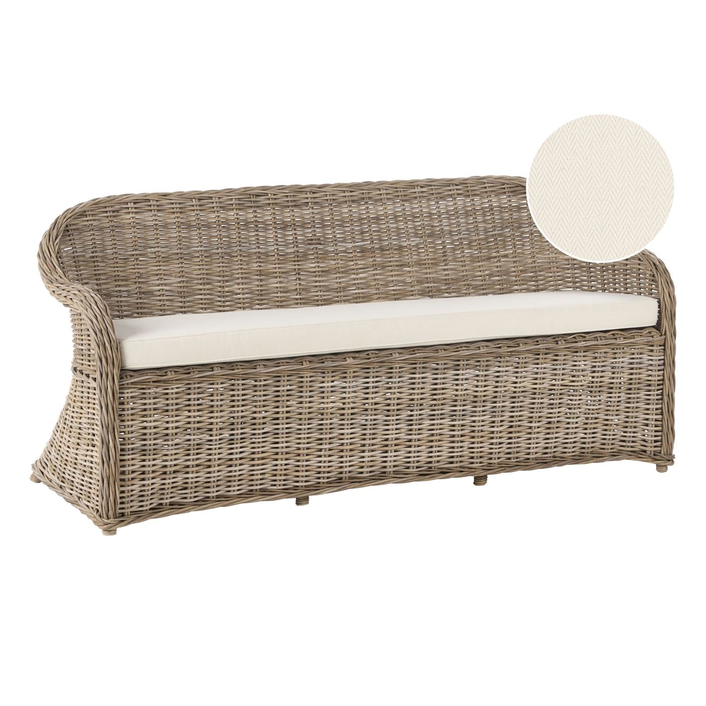 Kerti pad ülőpárnával SUSUA 189 cm Rattan Természetes - 2