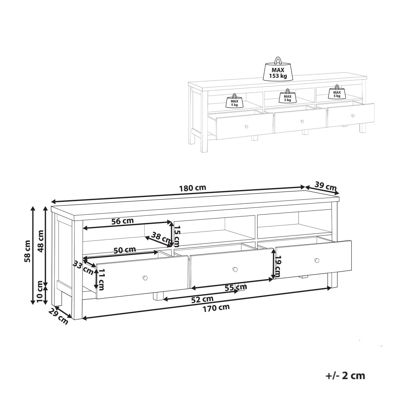 TV állvány INVERELL Fehér - 1