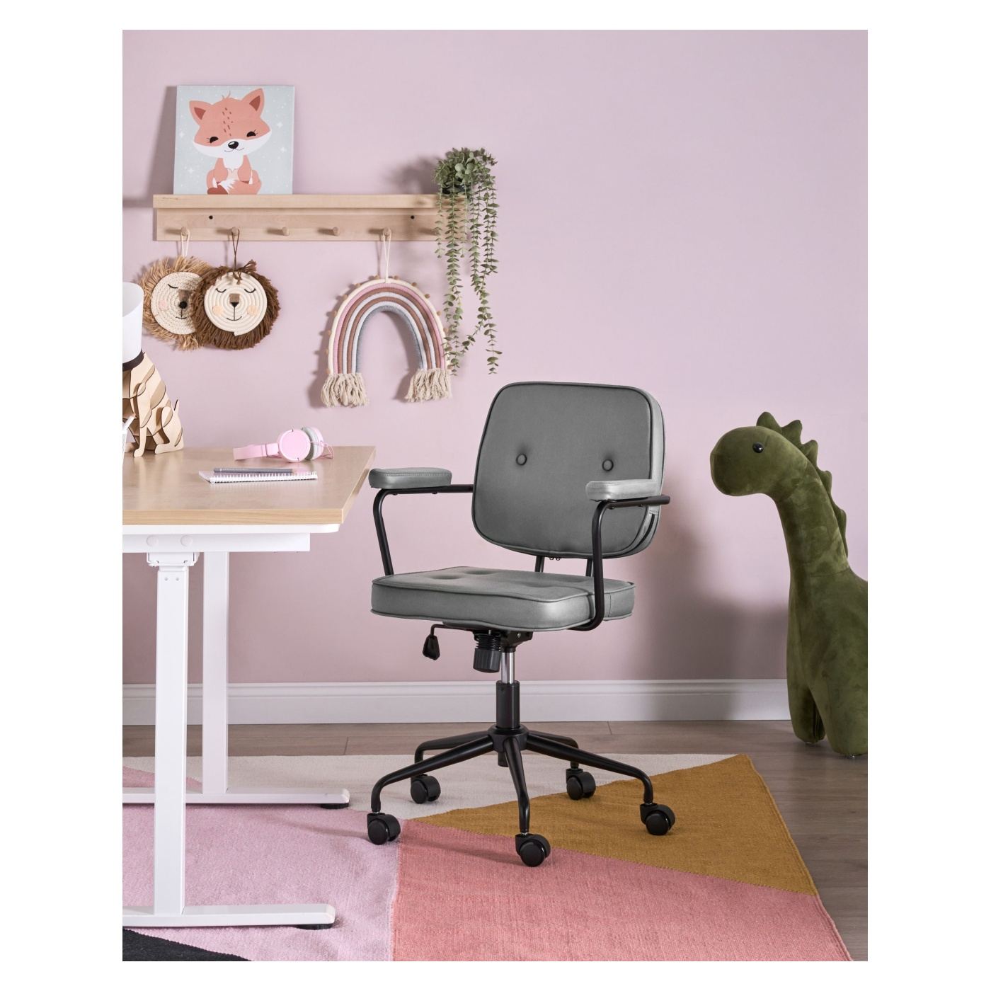 Forgószék PAWNEE Bársony Szürke - 1