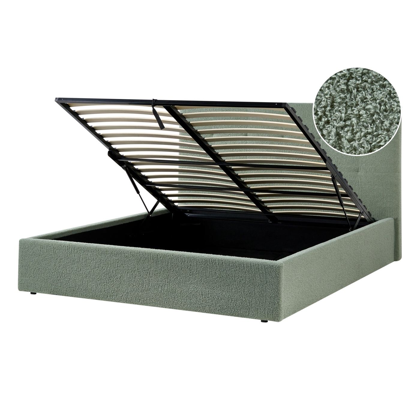 Ágyneműtartós ágy Buklé LORIENT 160 x 200 cm Zöld - 2
