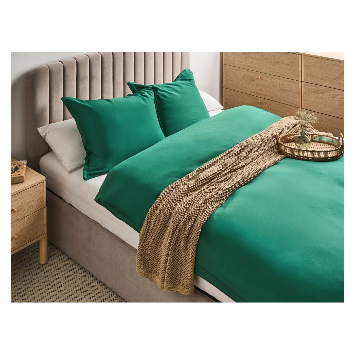 Paplanhuzat szett PARKROSE Pamut szatén 150 x 200 cm Zöld - 1