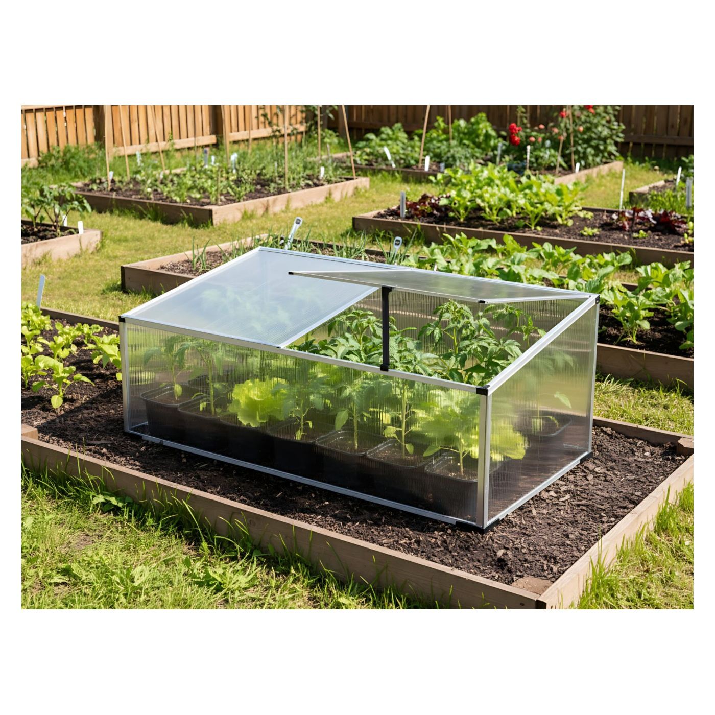 Kerti üvegház SERIFOS Ezüst 60 cm - 1