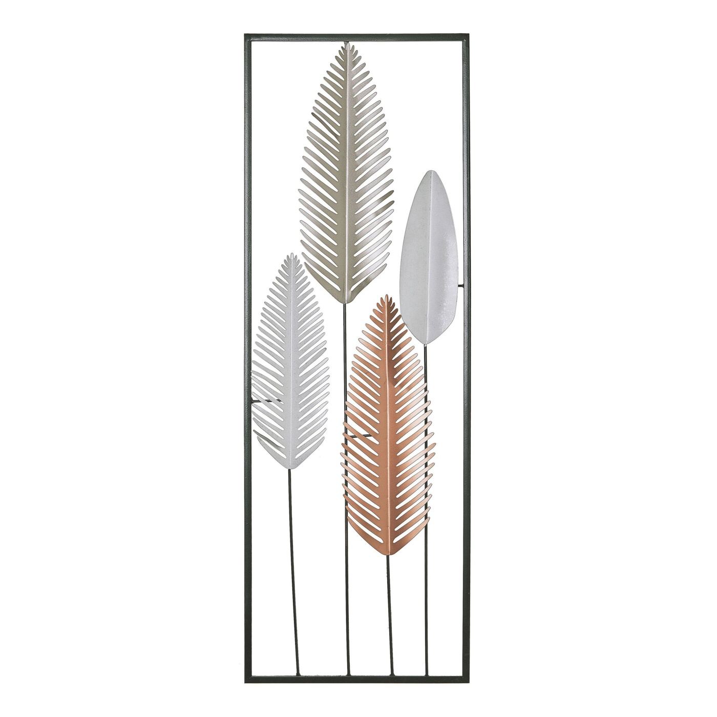 Fali Dekoráció Levél NIOBIUM Fém 90 cm Ezüst - 2