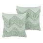 2 db díszpárna BACOPA Pamut 45 x 45 cm Zöld Cikk-cakk mintás thumbnail 2
