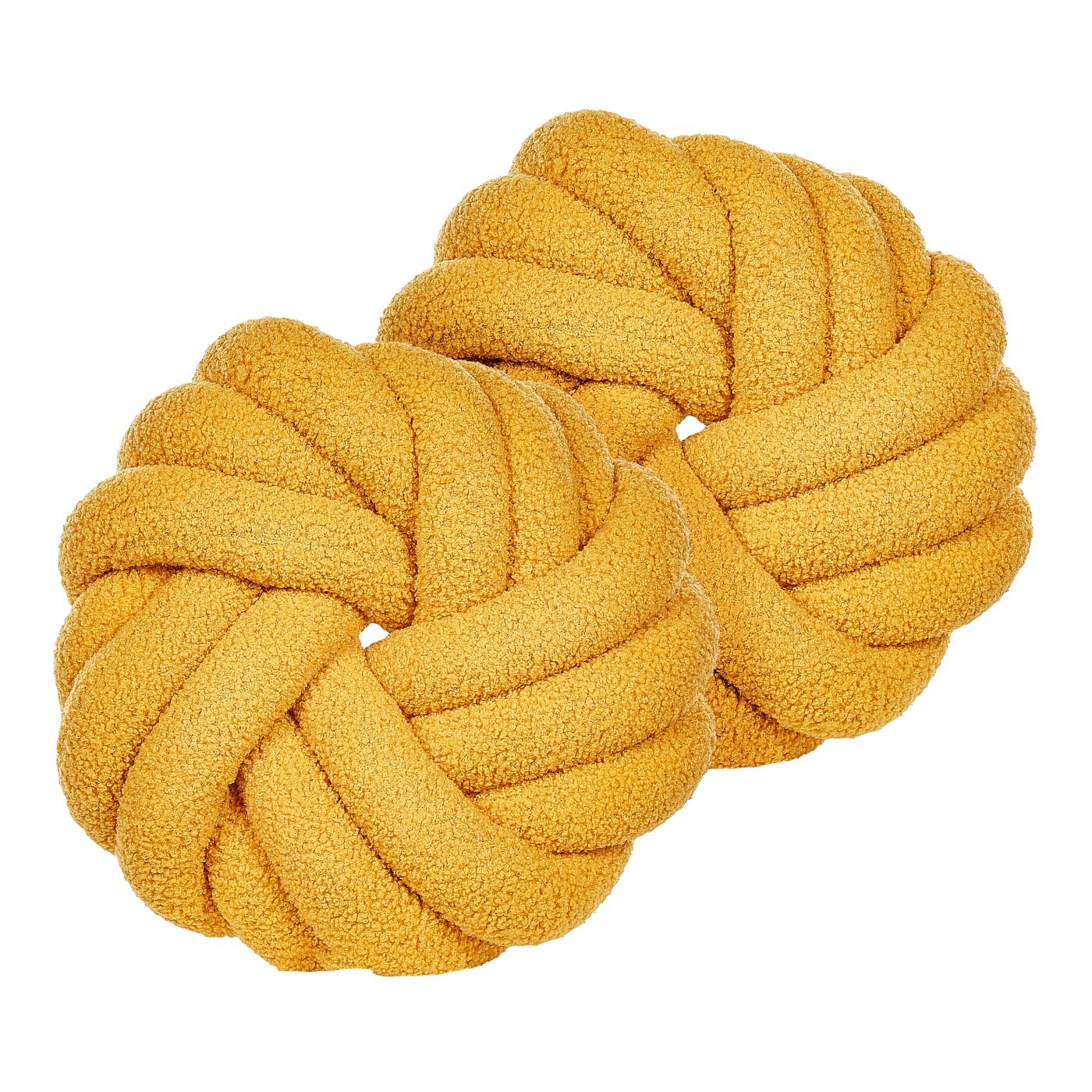 2 db díszpárna AKOLA Buklé 31 x 31 cm Mustársárga Egyszínű - 2