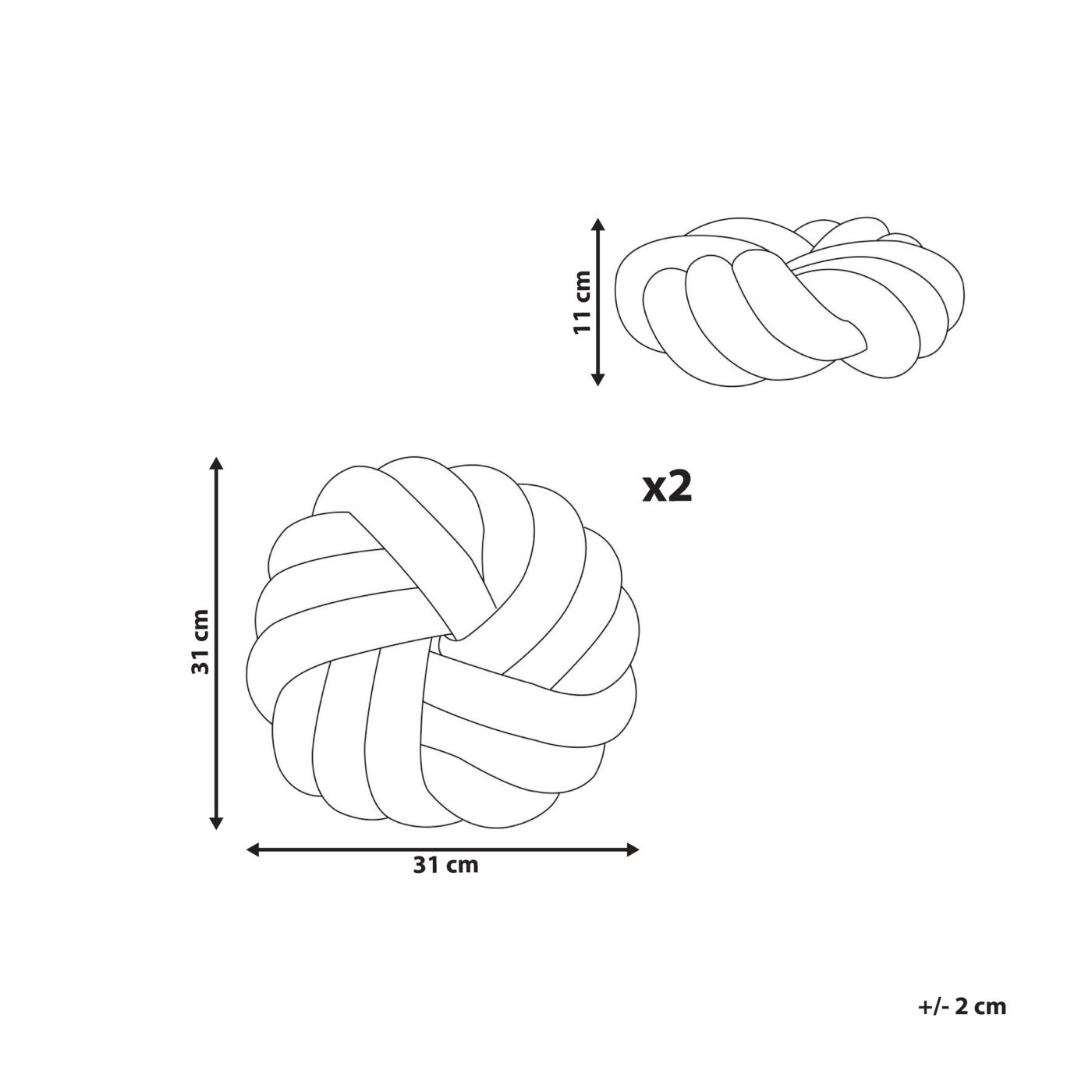 2 db díszpárna AKOLA Buklé 31 x 31 cm Mustársárga Egyszínű - 3