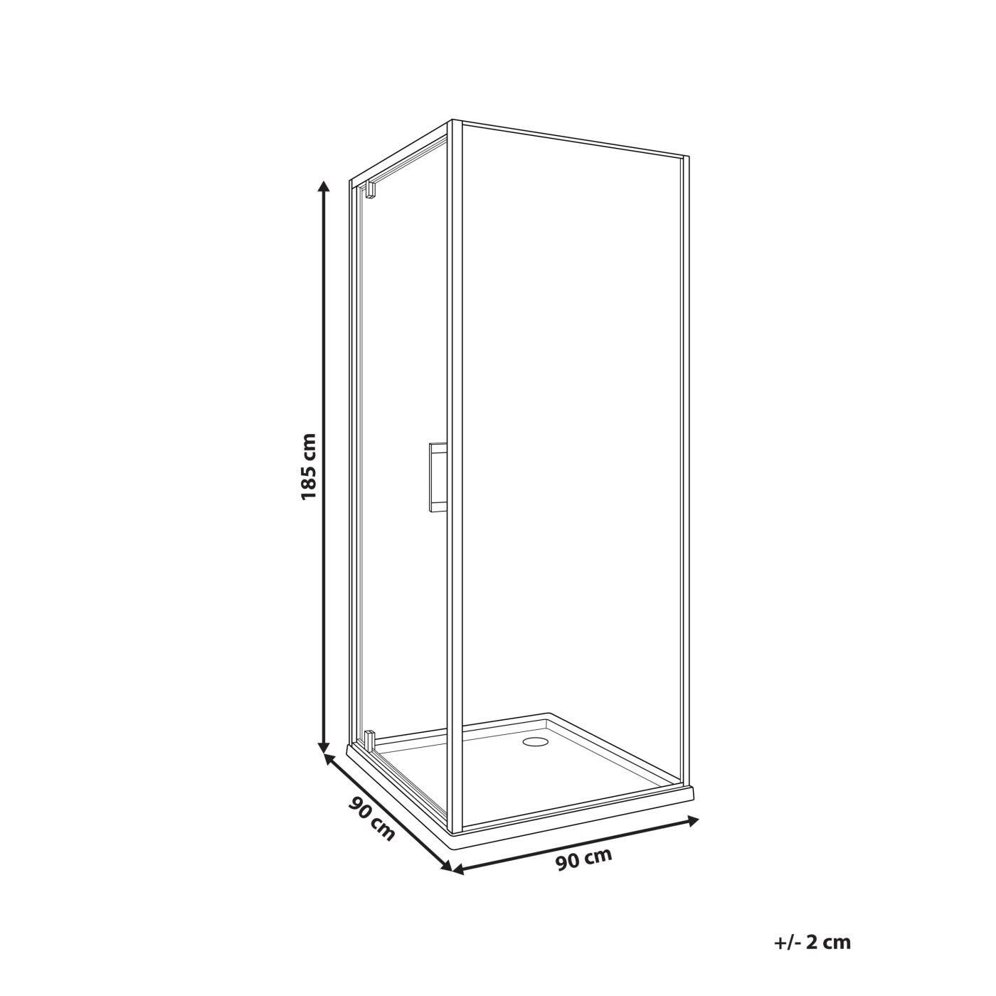 Zuhanykabin DARLI 90 x 90 x 185 cm Ezüst - 3