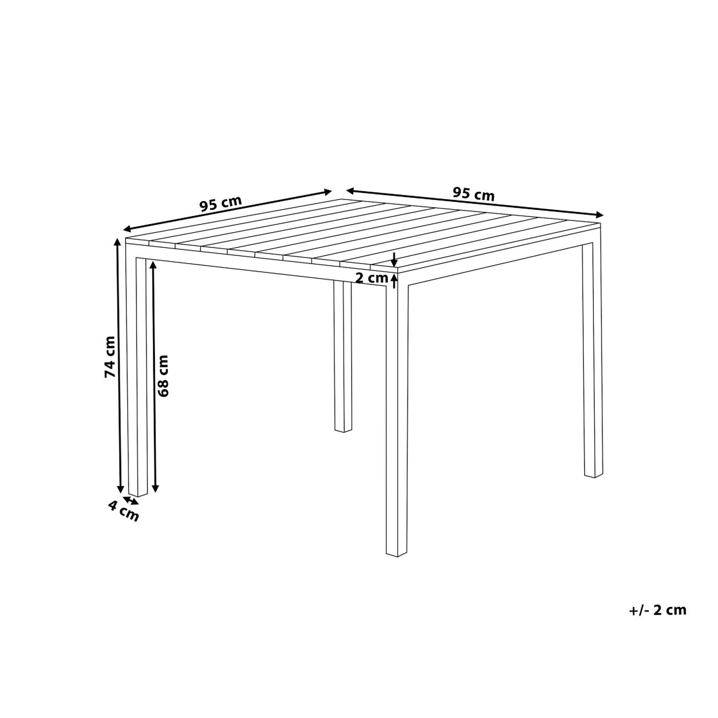 Kerti asztal PRATO 95 cm 95 cm Bézs - 3