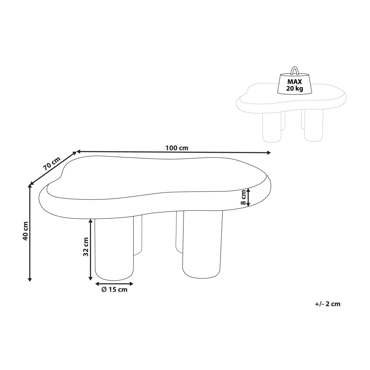 Dohányzóasztal ONDLE Tópszín - 3