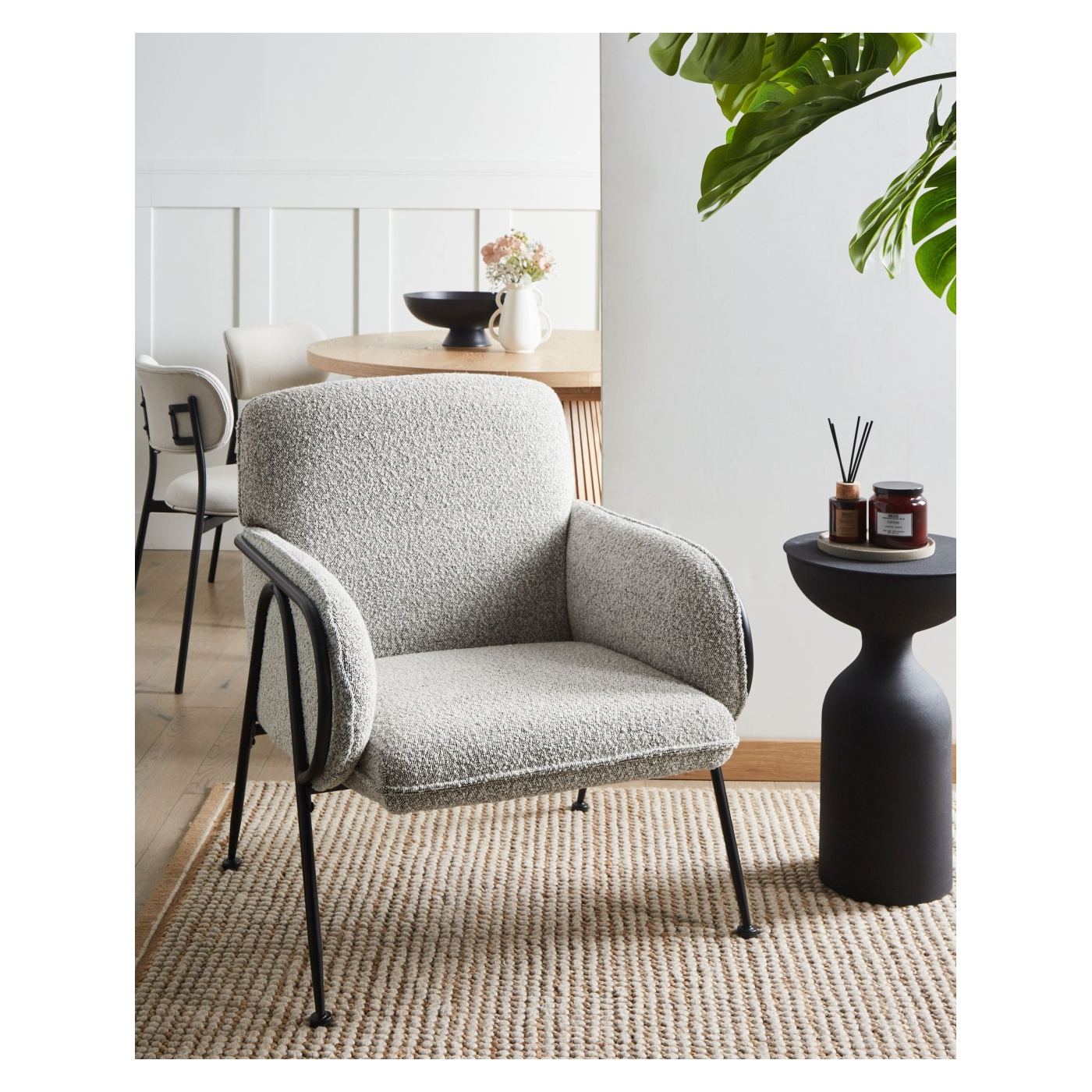 Fotel TRYSNES Fekete/fehér - 1