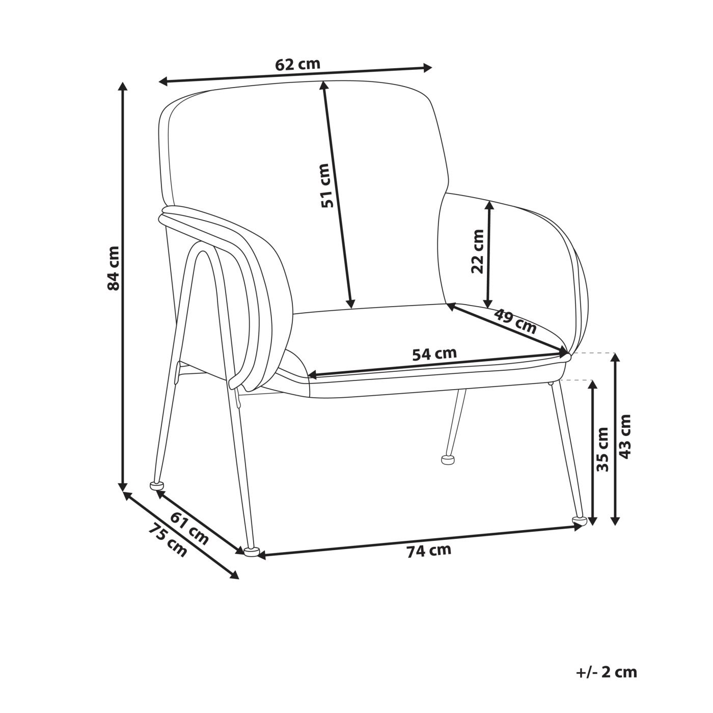 Fotel TRYSNES Fekete/fehér - 3