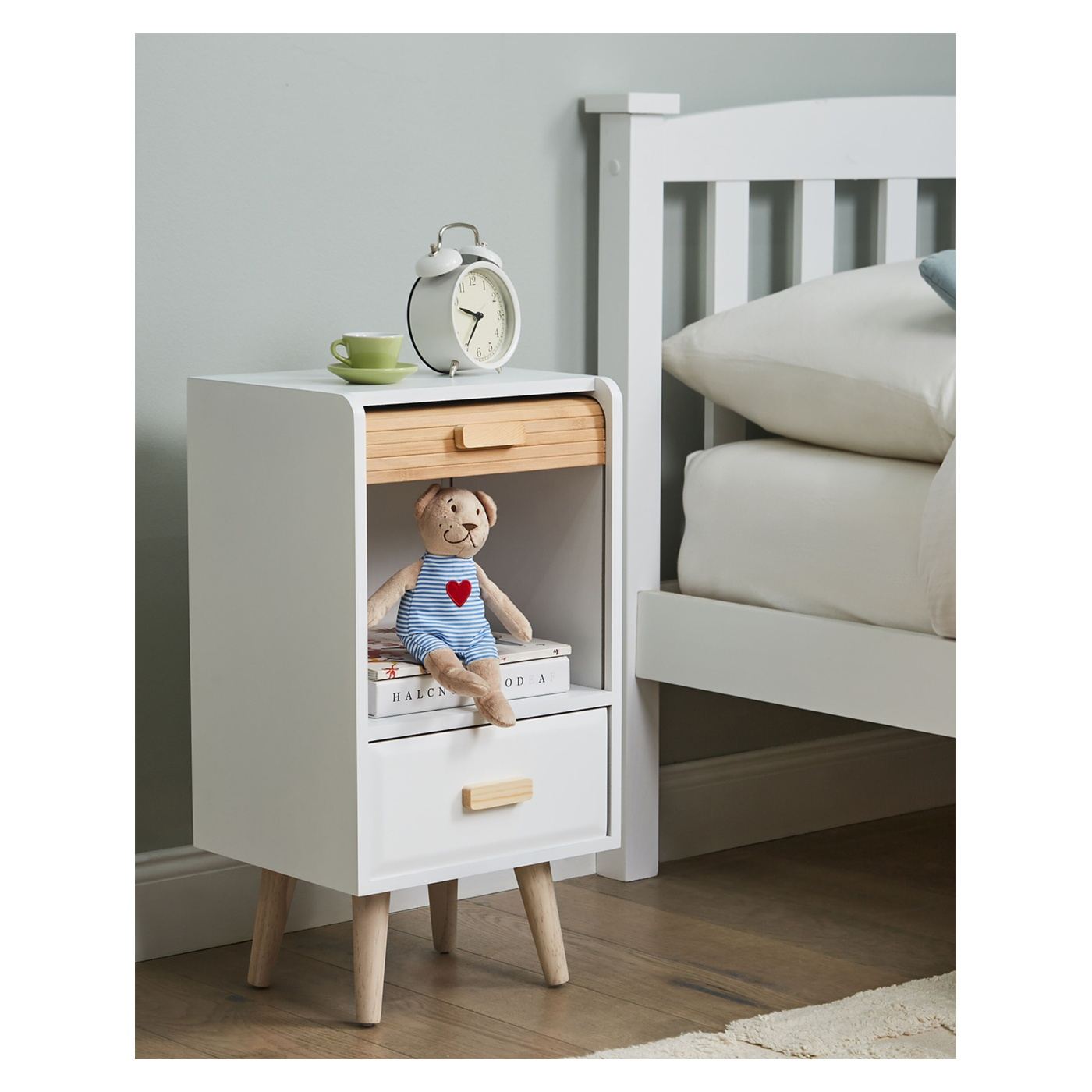 Egyfiókos éjjeliszekrény NESIKA Fehér - 1