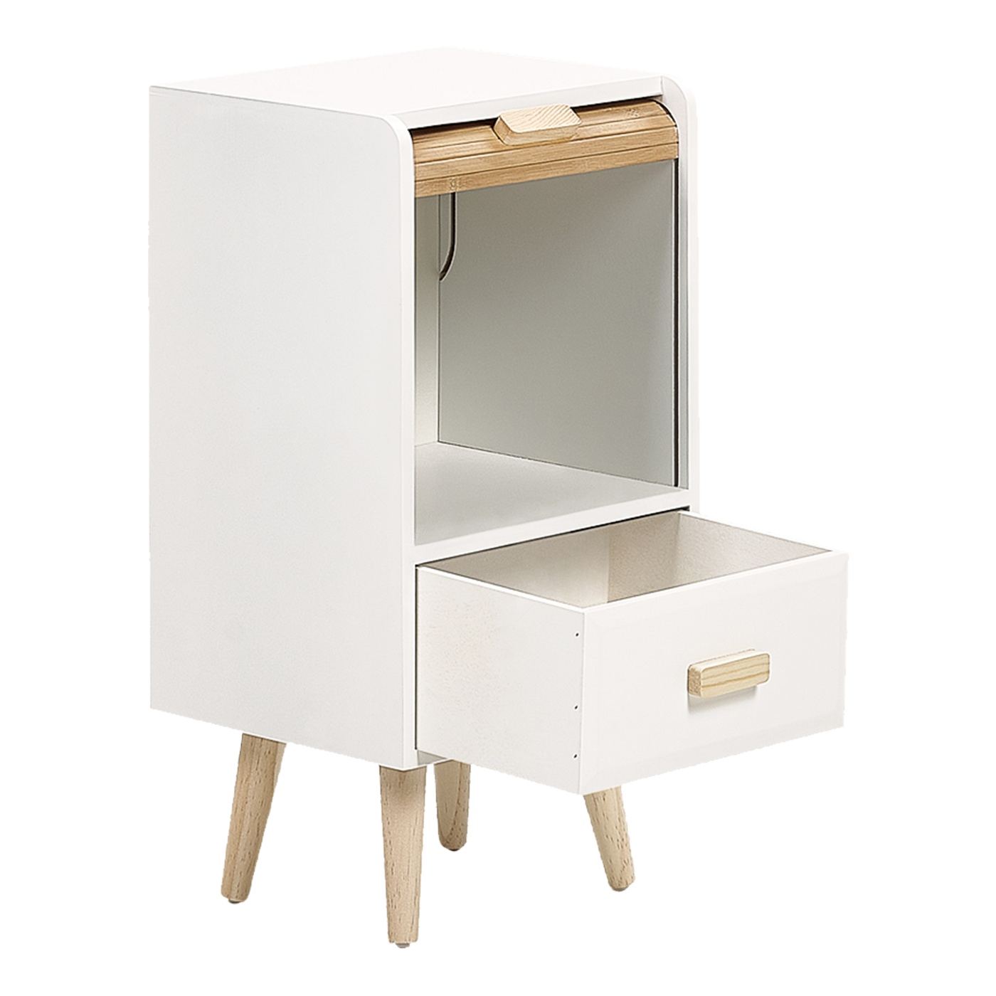 Egyfiókos éjjeliszekrény NESIKA Fehér - 3