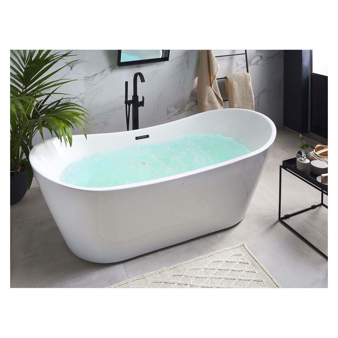 Szabadon álló fürdőkád ANTIGUA 180 x 78 cm Fehér - 1