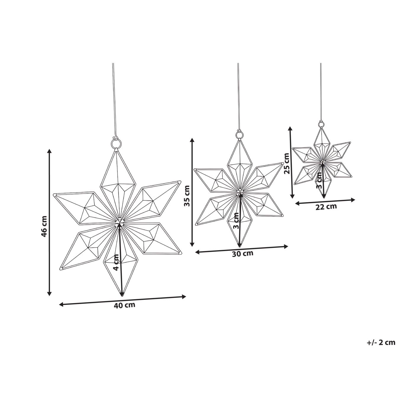 Függődísz háromdarabos szettben RENSJON Csillag 25/35/46 cm Színes - 3