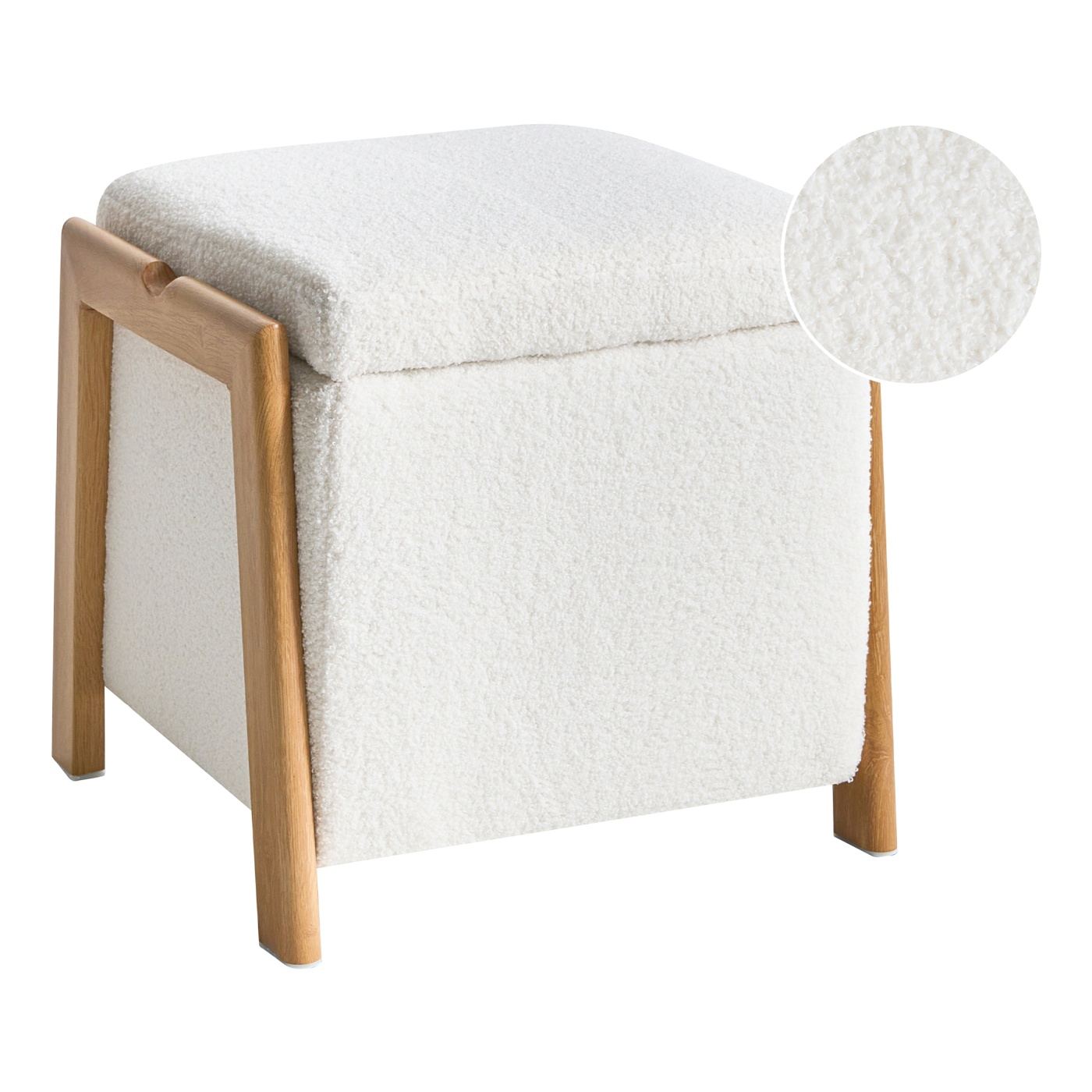 Tárolós puff EDLAND Buklé 45 cm 43 cm Fehér - 2