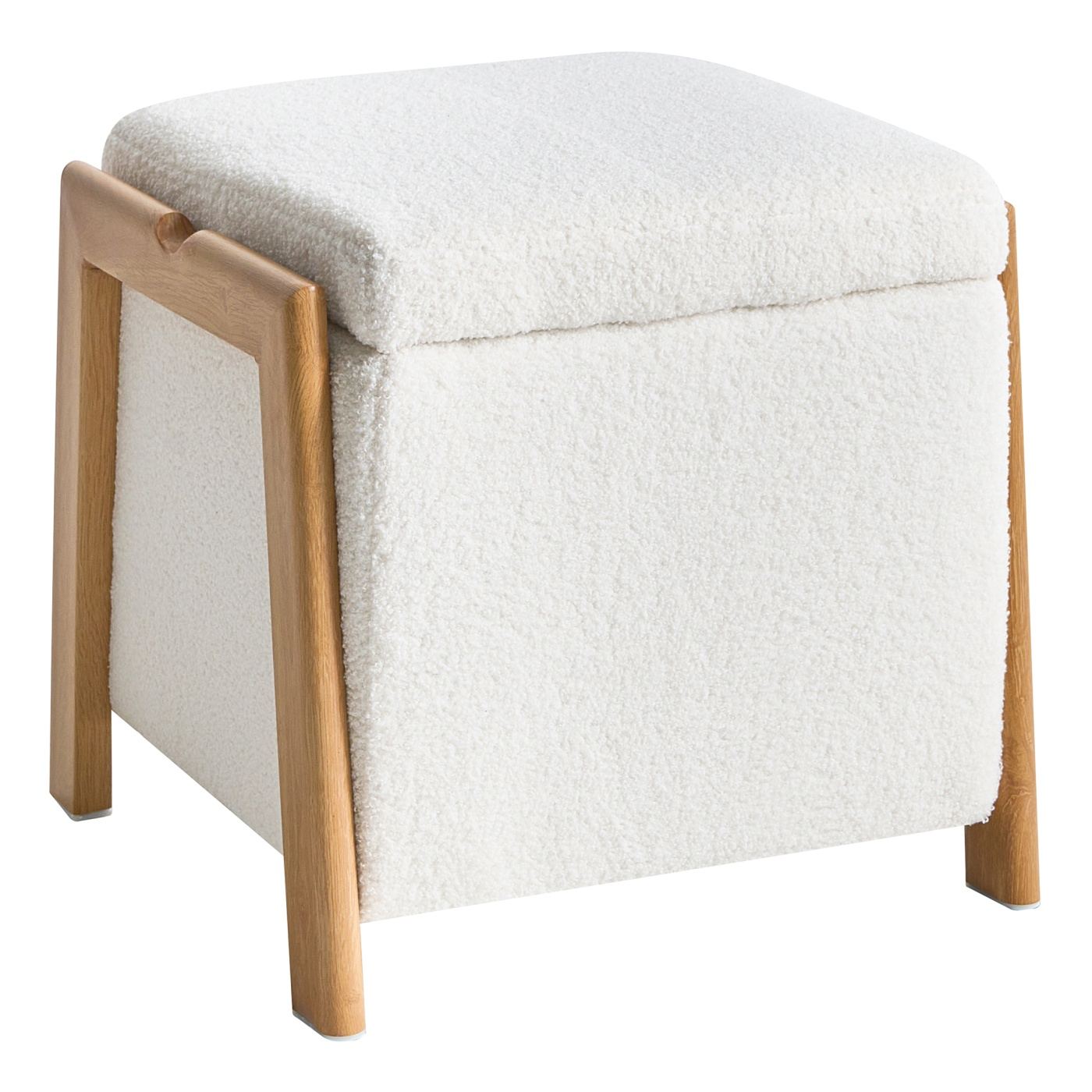 Tárolós puff EDLAND Buklé 45 cm 43 cm Fehér - 4
