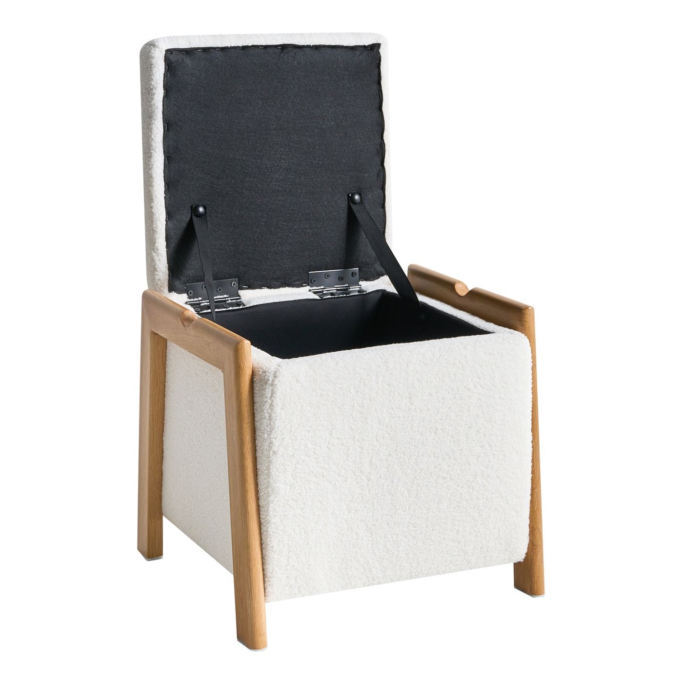 Tárolós puff EDLAND Buklé 45 cm 43 cm Fehér - 5