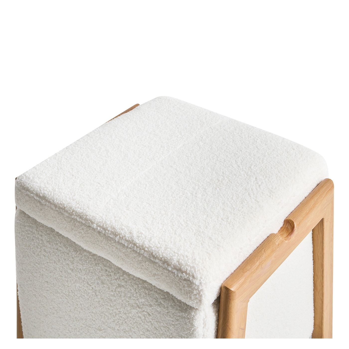 Tárolós puff EDLAND Buklé 45 cm 43 cm Fehér - 8