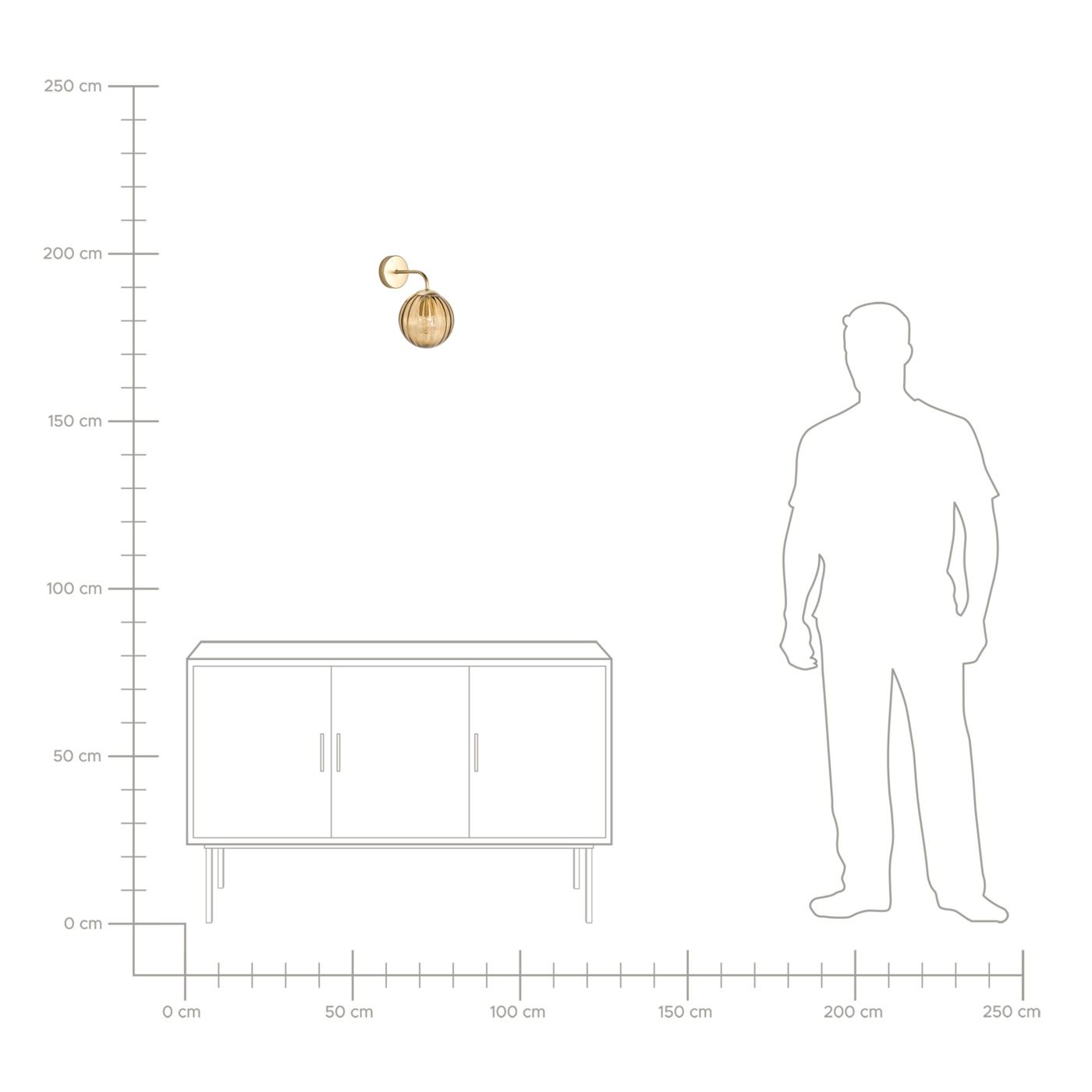 Falilámpa BOOMI Üveg Sötétbarna - 8