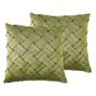 2 db díszpárna NARCISSUS Bársony 43 x 43 cm Zöld Geometrikus mintás thumbnail 2