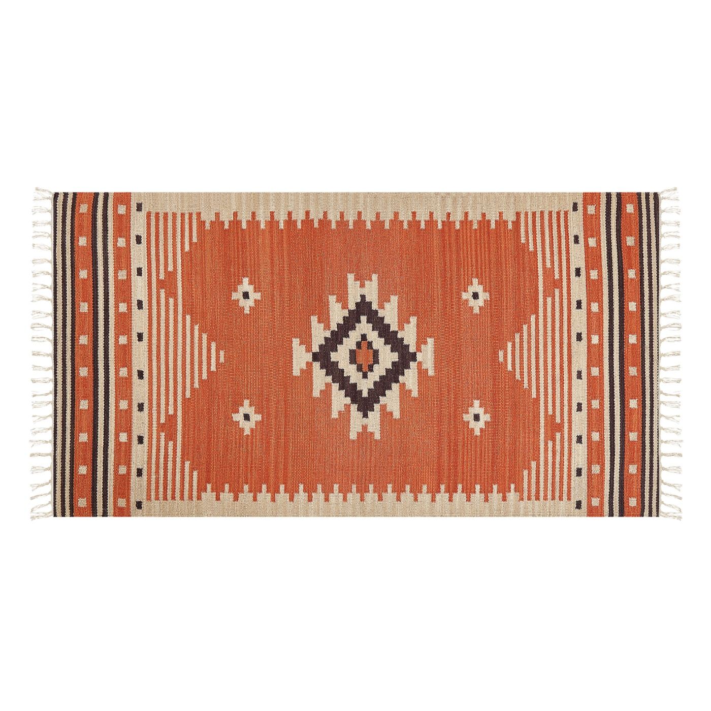 Szőnyeg GAVAR Narancssárga 80 x 150 cm Pamut Kilim - 2